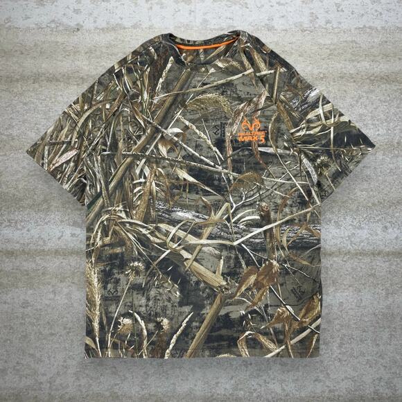 Vintage Realtree Hunting Camo Shirt Cotton Short Sleeve Woodland 90s - Picture 1 of 4